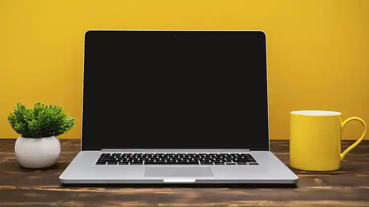 Laptop on a desk