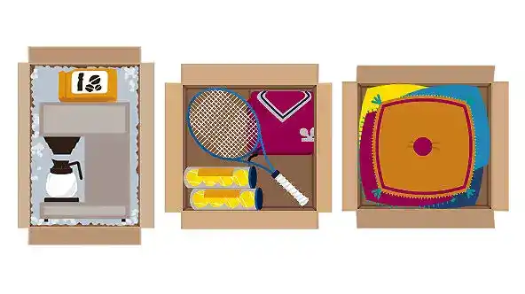 Ejemplos de artículos que se pueden enviar con tarifa plana en cajas extragrandes de UPS